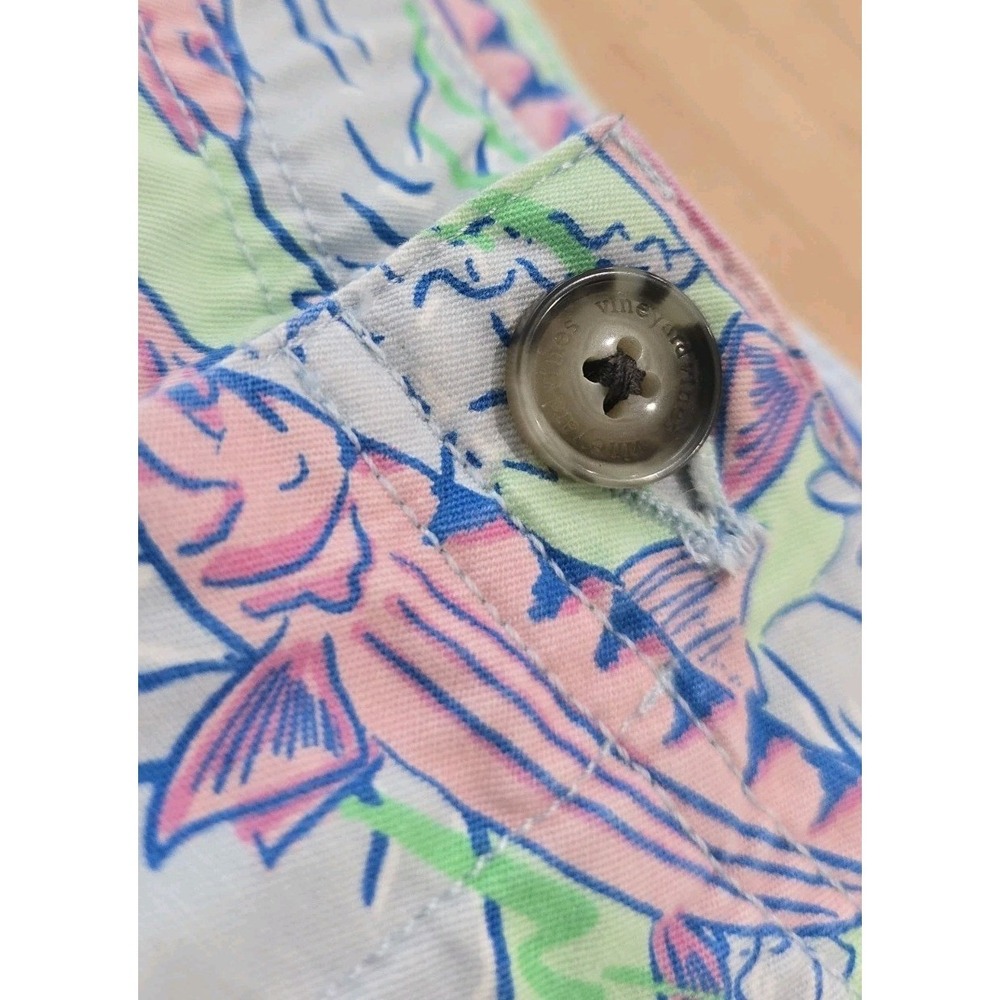 Vineyard Vines Men Island Shorts Bonefish Fish Print Blue SZ 33 Pockets Tropical - Picture 5 of 14